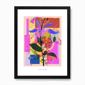 Canterbury Bells 4 Neon Flower Collage Poster Art Print