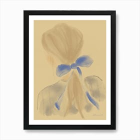 Girl With A Blue Bow Art Print