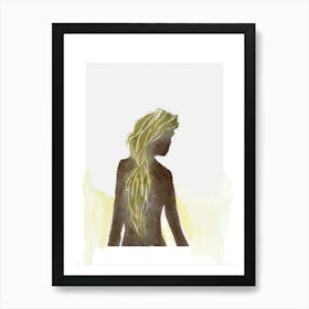 Woman With Long Hair 1 Art Print