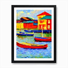 Port Of Paramaribo Suriname Brushwork Painting harbour Art Print