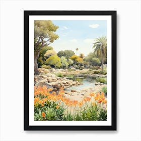 San Diego Botanic Garden Usa Watercolour  Art Print