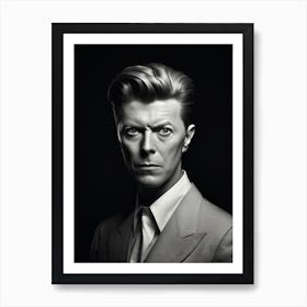 Black And White Photograph Of David Bowie 3 Art Print