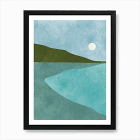 Watercolor sunset landscape 2 Art Print