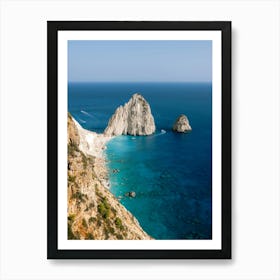 Blue Ocean and white cliffs Art Print