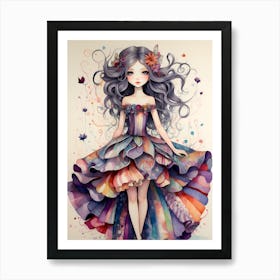 Girl In A Dress 4 Art Print