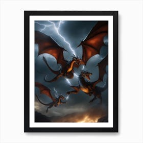 Lightning Dragons Art Print