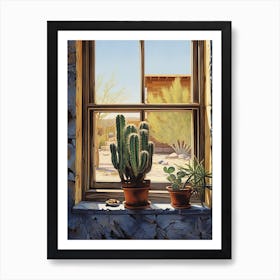 Organ Pipe Cactus On A Window  1 Art Print