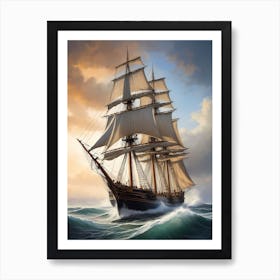Sailing Ship Painting (22) Art Print