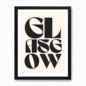 Black And White Glasgow Art Print