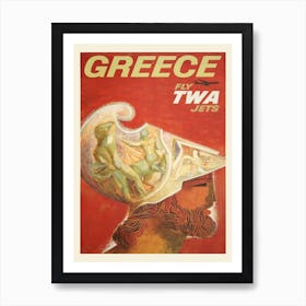 Fly Twa Jets Greece David Klein 1960s Art Print