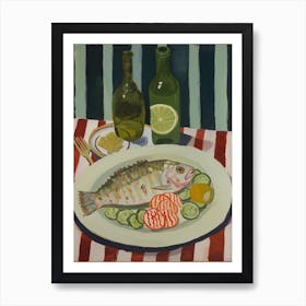 Monkfish Italian Still Life Painting Art Print