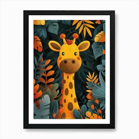 Giraffe In The Jungle Art Print