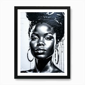 Graffiti Mural Of Beautiful Black Woman 103 Art Print