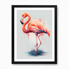 Flamingo Splash Art Print