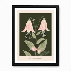 Pink & Green Bleeding Heart 1 Flower Poster Art Print