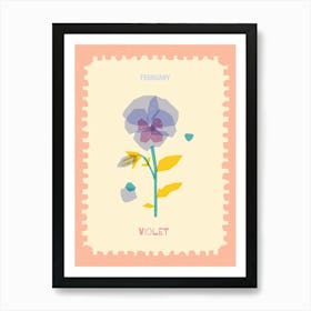February Birthmonth Flower Violet Art Print