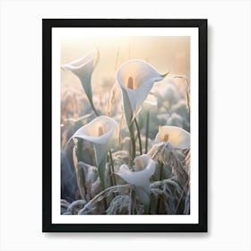 Frosty Botanical Calla Lily 3 Art Print