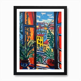 Window View Of Berlin In The Style Of Fauvist 4 Art Print