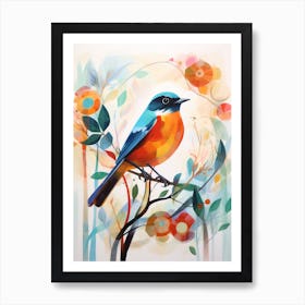 Bird Painting Collage Robin 1 Art Print