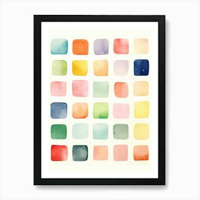 Watercolor Squares 1 Art Print