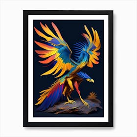 Archaeopteryx 1 Primary Colours Dinosaur Art Print