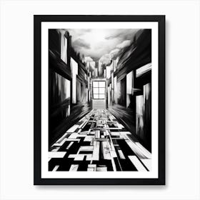 Threshold Abstract Black And White 4 Art Print