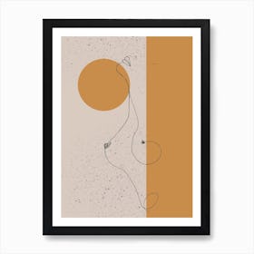 Climax Yellow Abstract Line Art Print