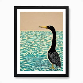 Cormorant 2 Linocut Bird Art Print