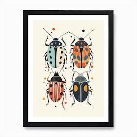 Colourful Insect Illustration Flea Beetle 4 Art Print