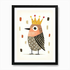 Little Hawk Wearing A Crown Art Print