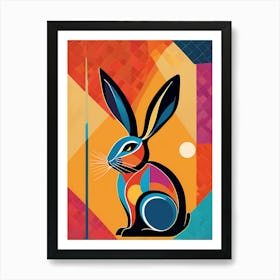 Rabbit Against Abstract background, 1461 Art Print