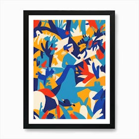 Woman In A Blue Dress 3 Art Print