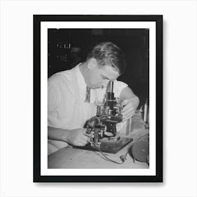 Chemist Running Microscopic Test On Sweet Potato Starch At Plant, Laurel, Mississippi By Russell Lee Art Print