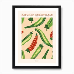 Okra Abstract Pattern Poster  1 Art Print