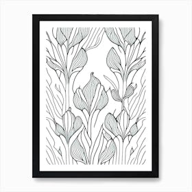 Tulip Leaf William Morris Inspired Art Print