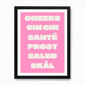 Cheers Sante Trendy Kitchen - Pink Art Print