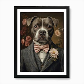 Staffy Staffordshire Bull Terrier Dapper Gentleman Poster