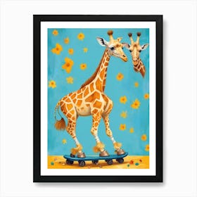 Giraffe is looking in the mirror Art Print