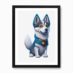 Default Sticker Cartoon Cute Husky White Background Vermeer St 0 D3846930 Efb9 4056 8b2d C25954a54ddc 0 Art Print