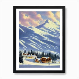 Schladming, Austria Ski Resort Vintage Landscape 3 Skiing Poster Art Print