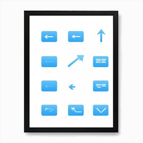 Arrow Icons For A Web Navigation Bar Minimalist Design With A Sleek Translucent Blue Overlay Drop (4) Art Print