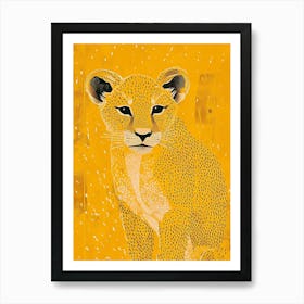 Yellow Mountain Lion 3 Art Print