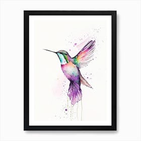 Anna S Hummingbird Minimalist Watercolour 4 Art Print