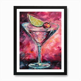 Pink Lady Cocktail Oil Painting 2 Art Print