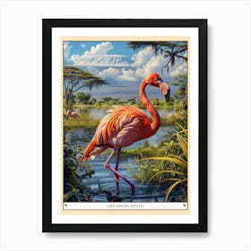 Greater Flamingo Lake Nakuru Nakuru Kenya Tropical Illustration 2 Poster Art Print