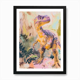 Muted Pastels Dinosaur 1 Art Print