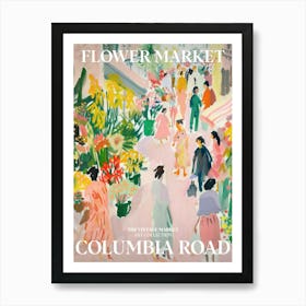 Vintage Flower Market Painting Columbia Road London 3 Art Print