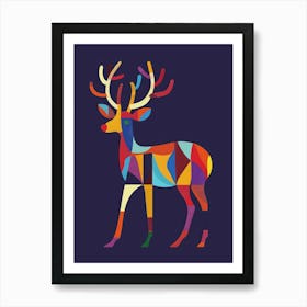 Colorful Deer Canvas Print Art Print