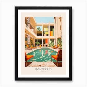 Monterrey, Mexico 1 Midcentury Modern Pool Poster Art Print