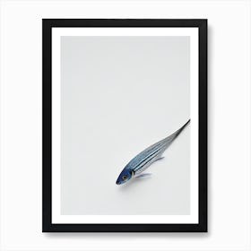 Bluestreak Cleaner Wrasse Black & White Drawing Art Print